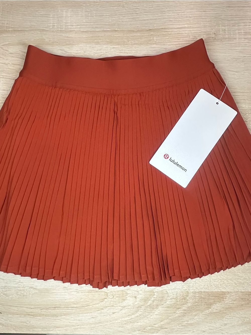 lululemon athletica Pleated Mini Skirt in Burnt Orange
